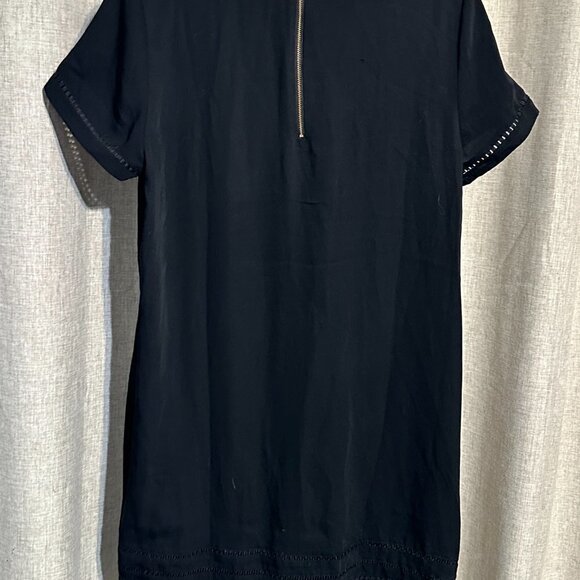 Cynthia Rowley Black Embroidered Hem Short Sleeve Dress - Size 8 - Picture 6 of 6